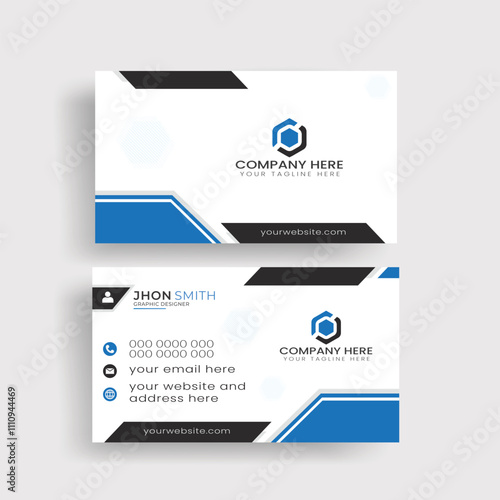 corporate business card design template, visiting card, Modern & creative blue business card design ,Portrait and landscape orientation, template design