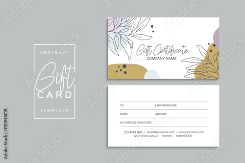 Set of colorful gift cards template. Modern style vector illustration of flowers for saloon, gallery, spa, shop. Gift voucher