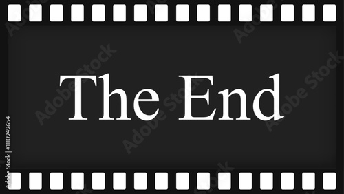 Film frame with black background and title The end