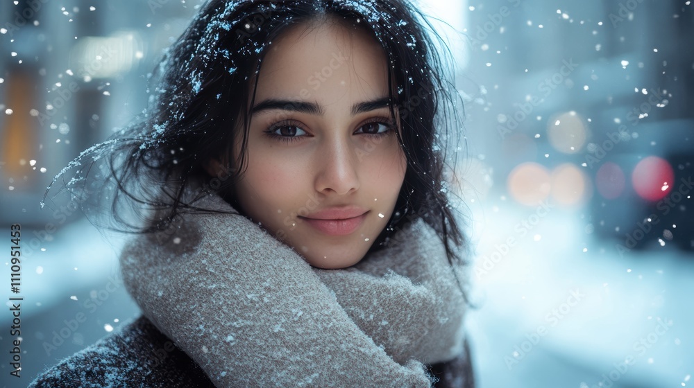 Hipster woman walking through a snow-covered city street, wearing a stylish winter coat, soft natural lighting from a cloudy day, captured with a medium format camera, Hipster woman walking through a snow-covered city street, wearing a stylish winter coat, soft natural lighting from a cloudy day, captured with a medium format camera,