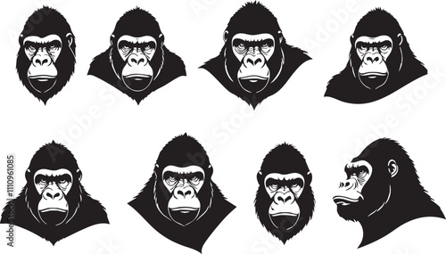 Minimalist Gorilla Head Designs for Tattoos photo