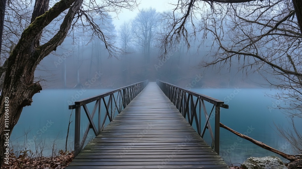 Misty Forest with Fog at Sunrise Nature Landscape Misty Forest with Fog at Sunrise Nature Landscape