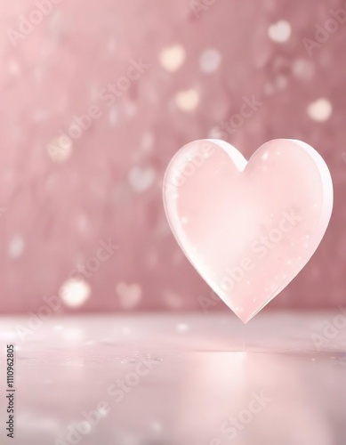 Soft pastel pink background with delicate white heart shape bokeh, delicate, Valentine's Day, soft, pink, love