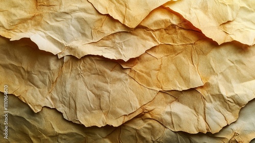 Wallpaper Mural Close-up of Multiple Layers of Wrinkled and Tattered Brown Paper Torontodigital.ca
