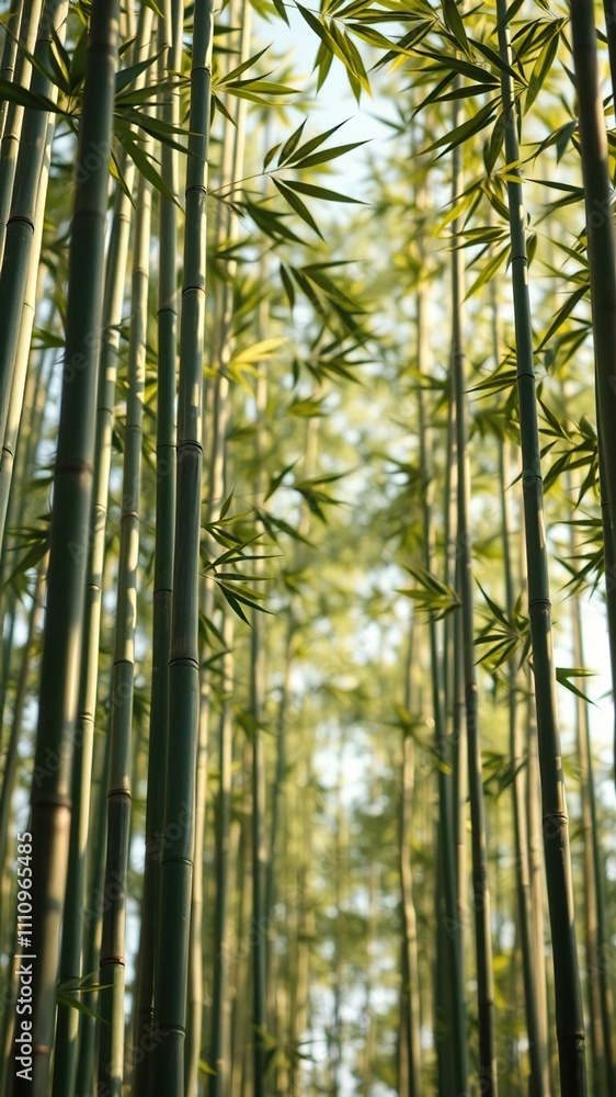 Tall bamboo stalks swaying gently in the breeze, stem flexibility, natural motion, gentle sway Tall bamboo stalks swaying gently in the breeze, stem flexibility, natural motion, gentle sway