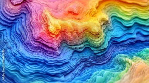 Abstract Rainbow Layered Landscape