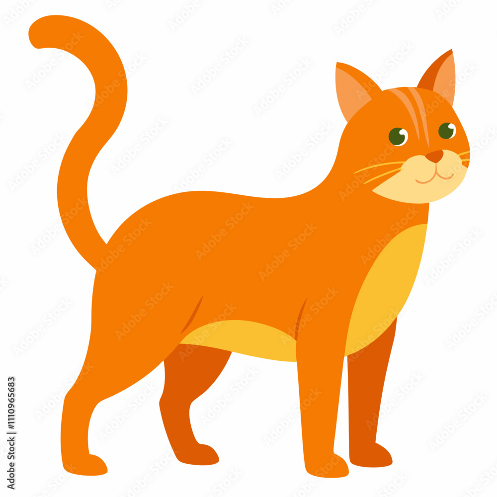 orange cat vector icon illustration with white background orange cat vector icon illustration with white background