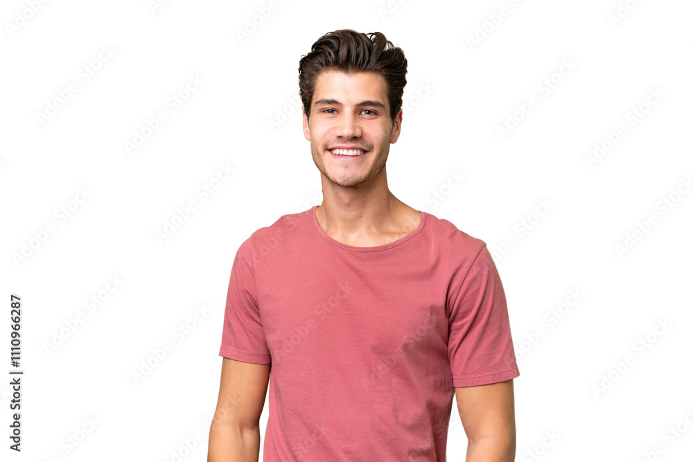 Young handsome caucasian man over isolated background laughing Young handsome caucasian man over isolated background laughing