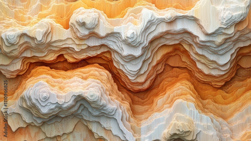 Abstract Wooden Topography with Layered Peaks and Valleys Abstract Wooden Topography with Layered Peaks and Valleys
