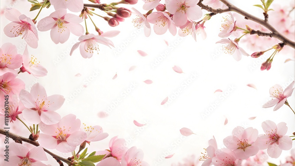 Spring Cherry Blossom Frame in Pastel Tones Spring Cherry Blossom Frame in Pastel Tones