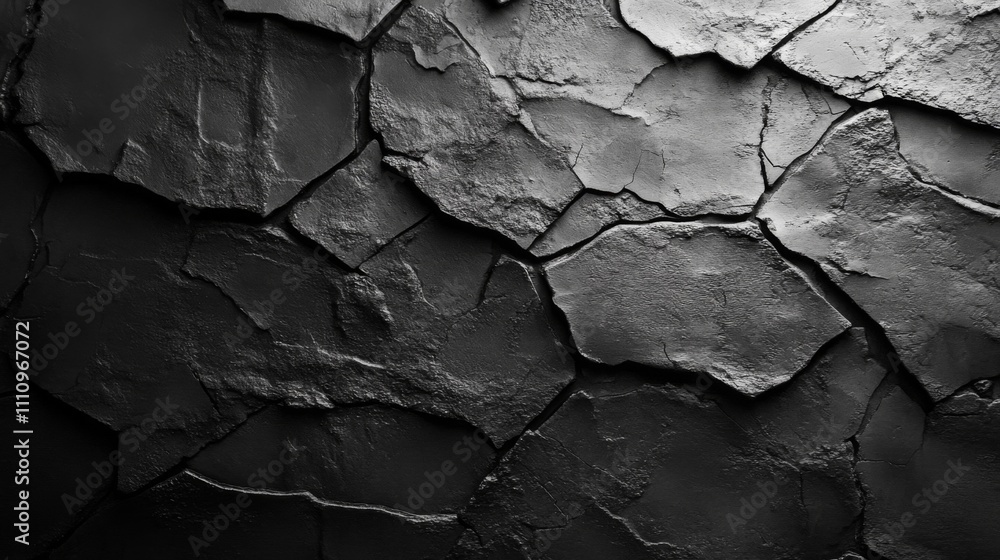 Cracked Black Stone Wall Texture Cracked Black Stone Wall Texture