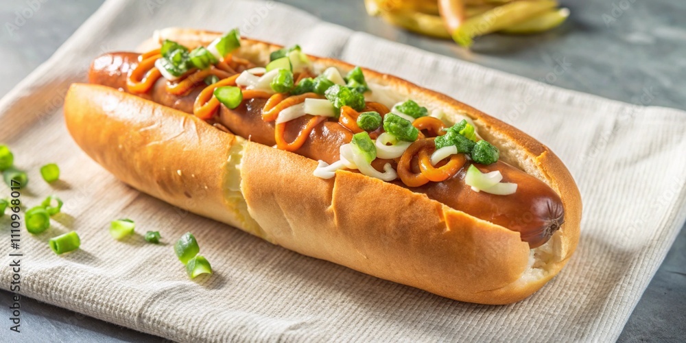 American hot dog with sausage, a good option for eating fast food American hot dog with sausage, a good option for eating fast food
