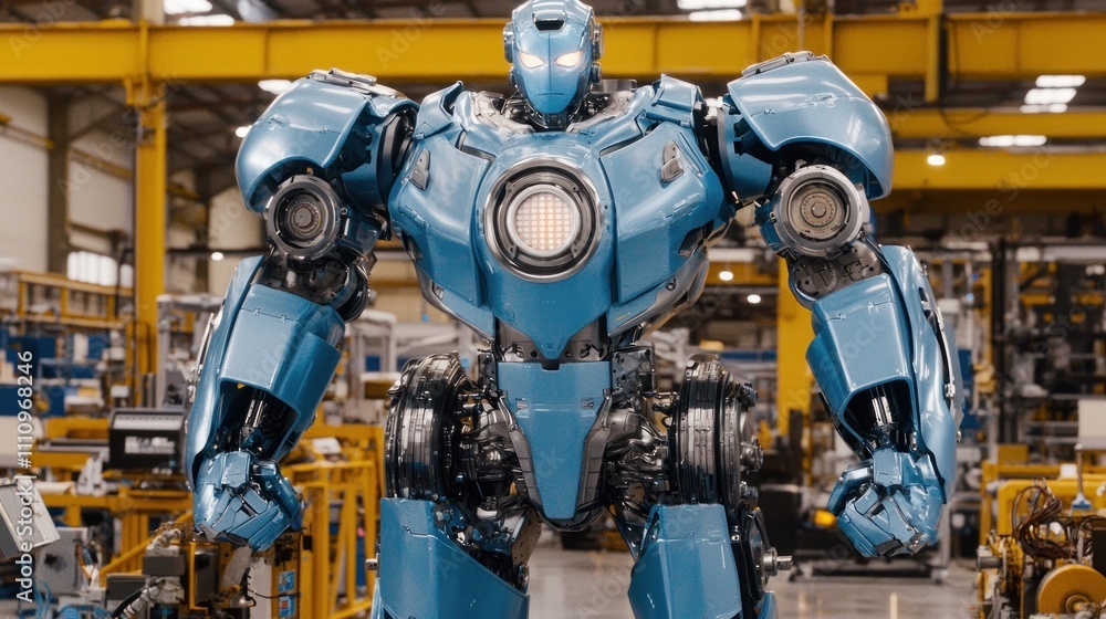 Gigantic Steel Robot in Industrial Setting: A Futuristic Vision Gigantic Steel Robot in Industrial Setting: A Futuristic Vision