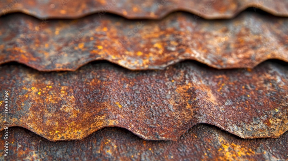 Rusted Corrugated Metal Sheeting Close-Up Rusted Corrugated Metal Sheeting Close-Up
