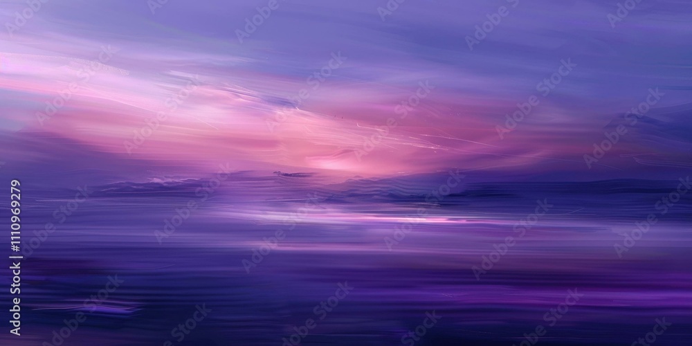 Obraz premium Purple Sunset Landscape: Vibrant Hues and Tranquil Serenity