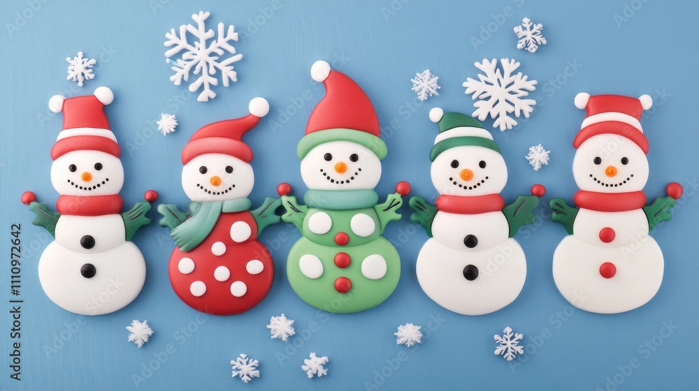 Christmas snowman flat design, winter wonderland theme Christmas snowman flat design, winter wonderland theme