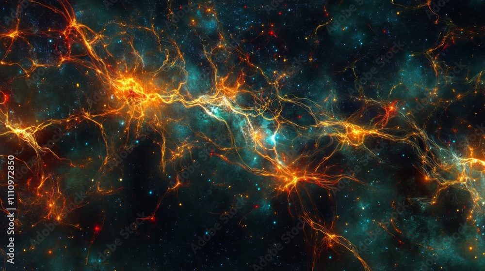 Cosmic Web of Glowing Filaments in a Starry Sky Cosmic Web of Glowing Filaments in a Starry Sky