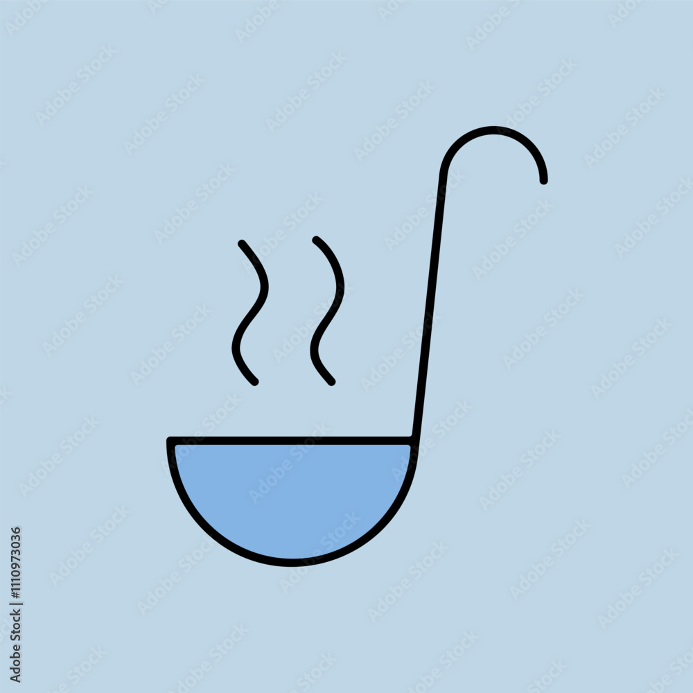 Obraz premium Soup ladle vector icon. Kitchen appliance