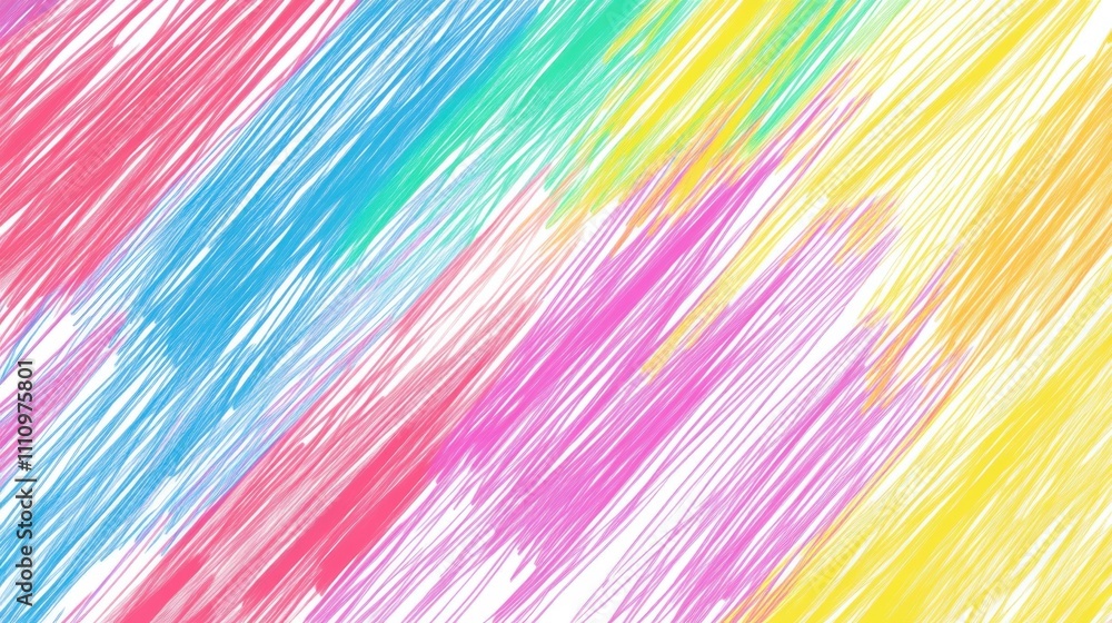 Colorful abstract art featuring vibrant brush strokes in a blend of pink, blue, green, and yellow hues set against a white background during a creative design session Colorful abstract art featuring vibrant brush strokes in a blend of pink, blue, green, and yellow hues set against a white background during a creative design session