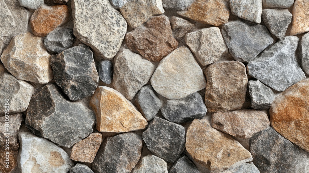 Close-up of a Stone Wall with Varied Texture and Color Close-up of a Stone Wall with Varied Texture and Color
