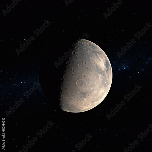 A young, rocky protoplanet in the early stages of formation. AI generated photo