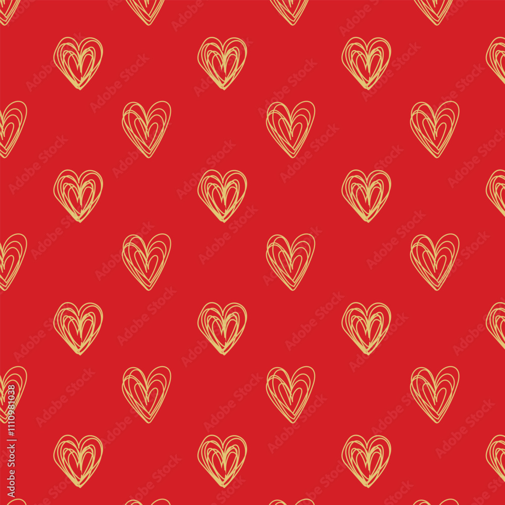 Heart doodles seamless pattern. Hand drawn hearts texture. Love background for valentine's day. Heart doodles seamless pattern. Hand drawn hearts texture. Love background for valentine's day.