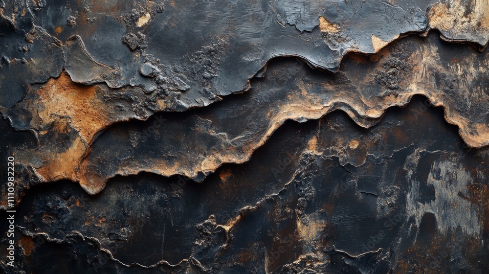 Abstract Textured Background with Cracked and Chipped Black and Gold Paint Abstract Textured Background with Cracked and Chipped Black and Gold Paint