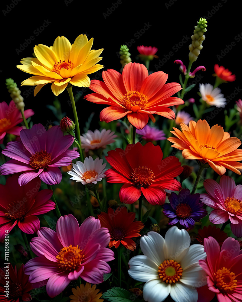 The flowers that bloom are so beautiful with various colors The flowers that bloom are so beautiful with various colors