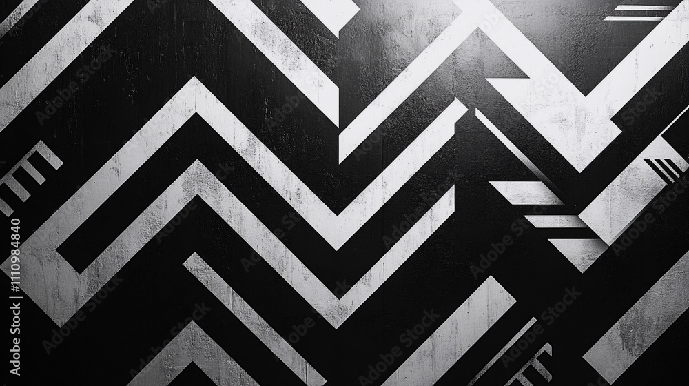 A high-contrast black-and-white geometric pattern featuring zigzag lines, triangles, and chevrons, providing a bold and striking visual impact A high-contrast black-and-white geometric pattern featuring zigzag lines, triangles, and chevrons, providing a bold and striking visual impact