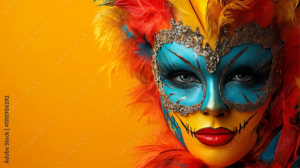 portrait of a woman in mask portrait of a woman in mask