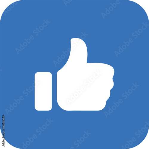 Facebook thumb up like background in flat style.