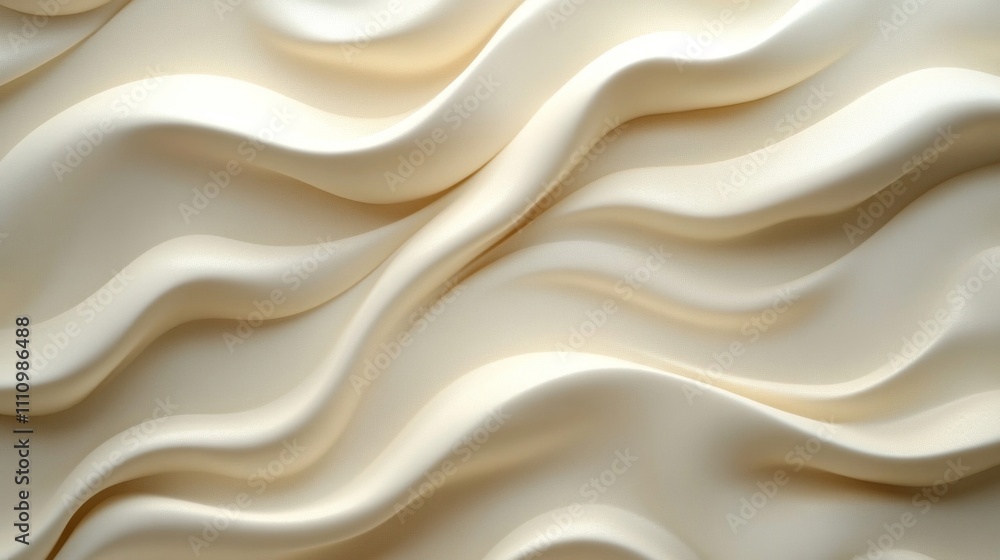 Fototapeta premium Abstract Cream-Colored Fabric with Smooth, Flowing Waves
