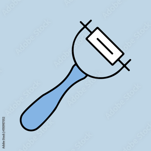 Peeler vector icon. Potato peeler sign