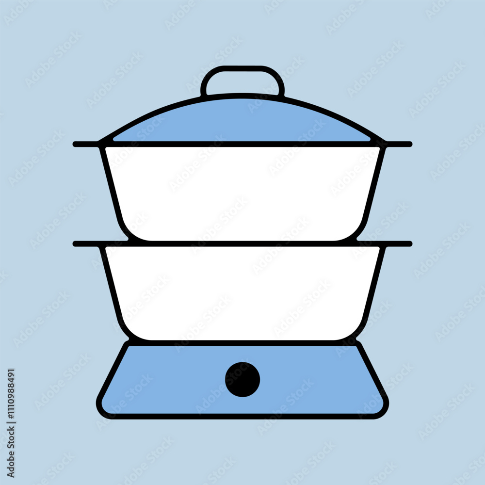 Double boiler vector icon. Kitchen appliance Double boiler vector icon. Kitchen appliance
