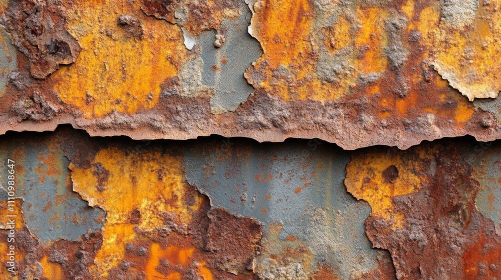 Close-up of Rusted Metal Surface with Flaking Paint Close-up of Rusted Metal Surface with Flaking Paint