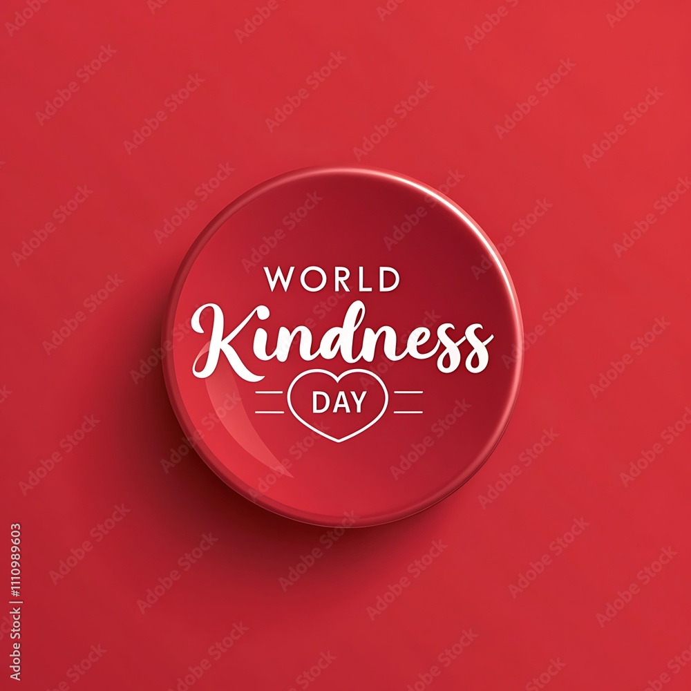 Obraz premium Random acts of Kindness Day. Cute happy Earth holding big heart.