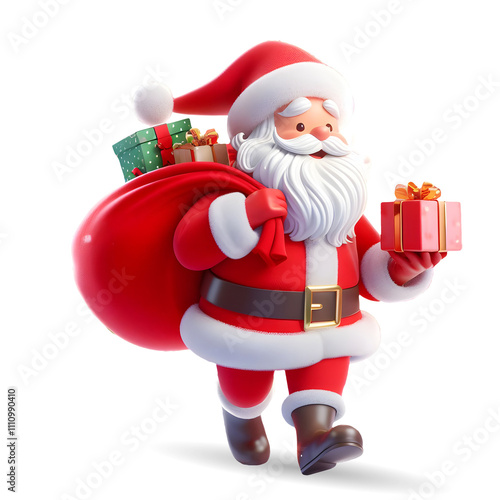 Wallpaper Mural 3D Santa Claus with Gift Bag and Presents – Christmas Holiday Character in Red Suit, Perfect for Festive Celebrations, Winter Themes, Holiday Decor, Santa Figurines, and Seasonal Greeting Card Designs Torontodigital.ca