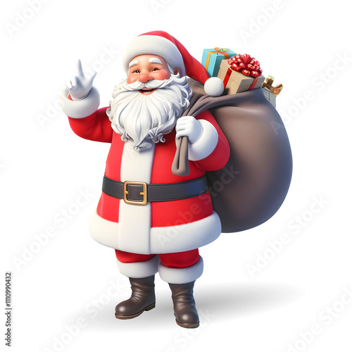 Wallpaper Mural 3D Santa Claus with Gift Bag and Presents – Christmas Holiday Character in Red Suit, Perfect for Festive Celebrations, Winter Themes, Holiday Decor, Santa Figurines, and Seasonal Greeting Card Designs Torontodigital.ca