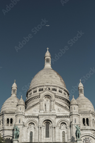 Photography Sacre Coeur Basilica & airplane