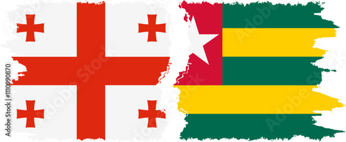 Togo and Georgia grunge flags connection, vector