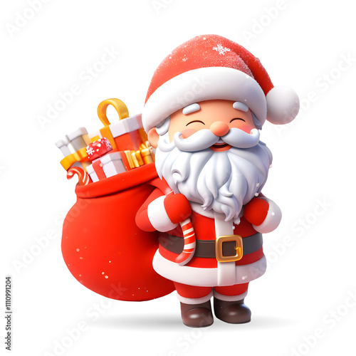 Wallpaper Mural 3D Santa Claus with Gift Bag and Presents – Christmas Holiday Character in Red Suit, Perfect for Festive Celebrations, Winter Themes, Holiday Decor, Santa Figurines, and Seasonal Greeting Card Designs Torontodigital.ca