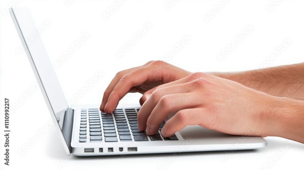Finance banking and stock concept. Hands typing on laptop keyboard, focused on work or study Finance banking and stock concept. Hands typing on laptop keyboard, focused on work or study