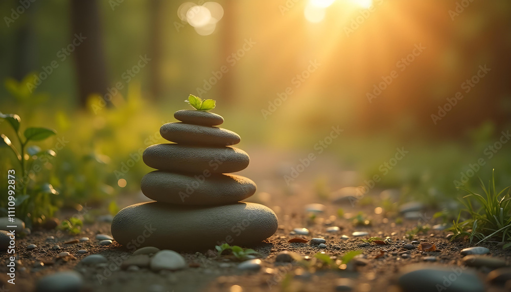 Obraz premium Peaceful meditation practice dengan calming atmosphere.