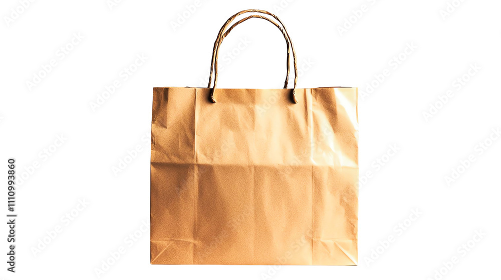 Brown paper shopping bag, white isolated background. Brown paper shopping bag, white isolated background.