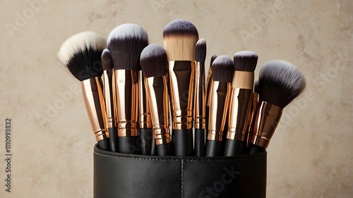 Soft Makeup Brushes in Holder
 photo