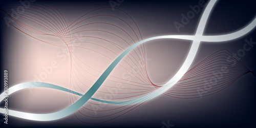 Принти на полотні dark grey smooth blue line wavey glowing shiny lines effect vector background