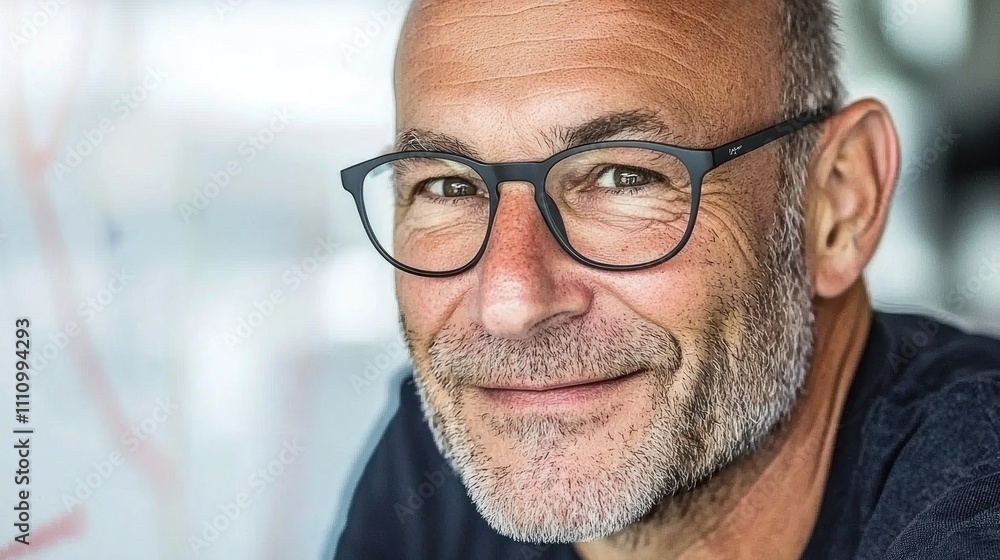 Portrait of a Smiling Man with Glasses Portrait of a Smiling Man with Glasses