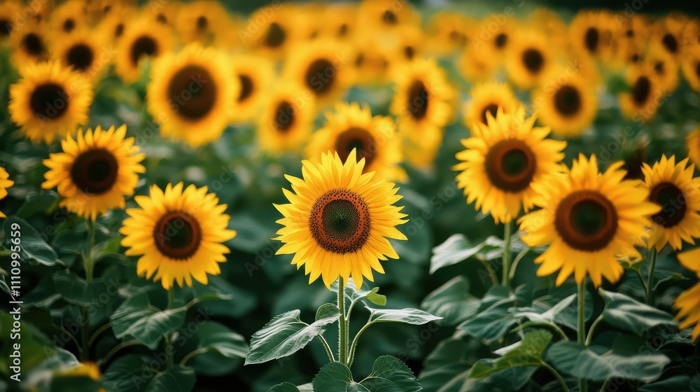 Vibrant and Lively Sunflower Field Captured in Full Bloom During Sunny Day Offering a Stunning Landscape of Nature's Beauty and Bright Colors Vibrant and Lively Sunflower Field Captured in Full Bloom During Sunny Day Offering a Stunning Landscape of Nature's Beauty and Bright Colors