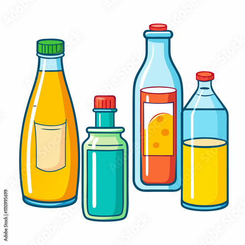 vector illustration bottles