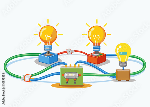 simple electric circuit experiment children education

